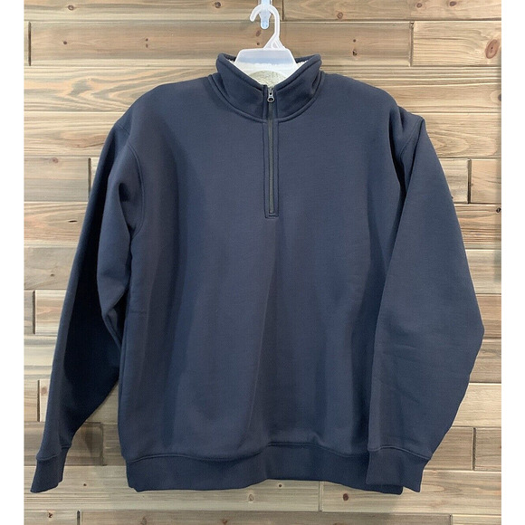 EDDIE BAUER 1/4 Zip Fleece Lined Pullover Sweatshirt Jacket Gray Men's Sz L Tall - Picture 1 of 14